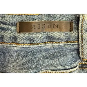 Risen Jeans Womens 27 (Sz 5) Blue Straight Leg Frayed Hem Crop RDP1207 Exc. Cond thumbnail 5