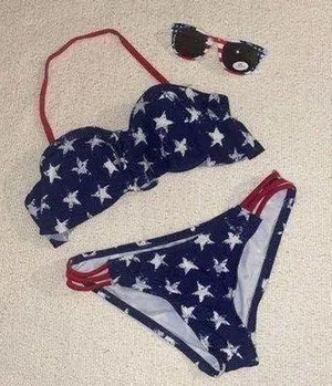 Target Patriotic 4th of July Stars & Stripes Bikini Set thumbnail 1