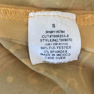 One World Women Maxi Dress S Yellow Batik Print Hippie Retro Boho‎ Jersey Resort thumbnail 7