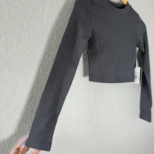 NWT IVL Collective Cotton Jersey Cropped Top‎ Women's Gray XS Athletic Gym thumbnail 6