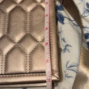 Quilted Metallic Satchel Gold thumbnail 4