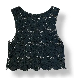 Coco + Carmen NWT Black Crochet Lace Sleeveless Sheer Top‎ Size Small Boho thumbnail 1