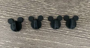 Disney Small Pin Backs Black Mickey Mouse Heads Set 4 Rubber thumbnail 1
