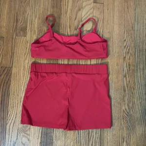 Andie Bikini Set Maui Top Marco‎ Shorts Ribbed Flame Red size S NWOT thumbnail 4