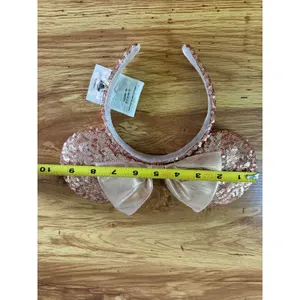 Disney‎ Rose Gold Sequin Minnie Mouse Ears Headband OS thumbnail 3