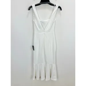 Lulus Moment Maker White Square Neck Trumpet Midi Dress Cocktail XS NWT thumbnail 8