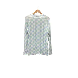 Michelle Mae Checkered Long Sleeve buttery soft rayon blend Top size large thumbnail 5