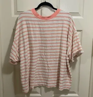 Old Navy short sleeve coral stripe textured shirt size 3X thumbnail 4