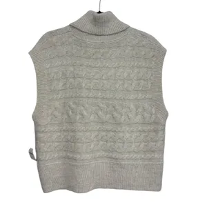 NEW Old Navy Sleeveless Cropped Cozy Plush-Yarn Cable-Knit Turtleneck Sweater L thumbnail 4