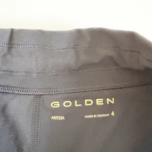 Aritzia Golden Womens Black Drawstring Athletic Yoga Gym Dolphin‎ Shorts Size 4 thumbnail 2