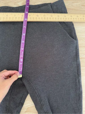 Lunya Medium Restore Thermal High Rise Legging Charcoal Pima Cotton Lounge Comfy thumbnail 7