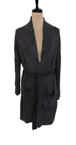 Barefoot Dreams CozyChic Lite Long Cardigan Charcoal brown Robe Style Size 2 thumbnail 1