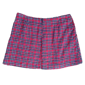 Lip‎ Service Size Large Hot Topic Red Tartan Plaid Skirt Y2K Goth Zippers Pleat thumbnail 2