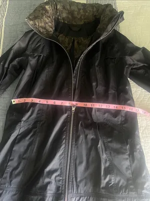 Lululemon fully waterproof rain jacket sz 4 with hidden hood thumbnail 9