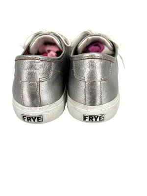 Frye Womens Gia Metallic Silver Leather Low Lace Up Sneakers Size 9.5 thumbnail 6