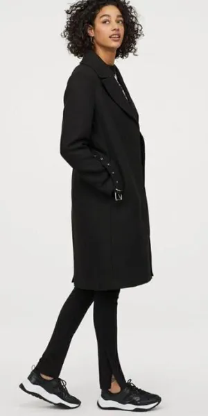 H&M NWT Monteco Italian Wool Blend Trench Coat thumbnail 2