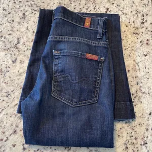 7 For All Mankind Dojo Flare Jeans Womens 23 Dark Wash Boho Wide Leg thumbnail 13