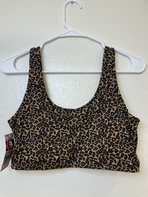 Series 8 Fitness NWT Leopard‎ Print Athletic Sports Bra Size L thumbnail 2
