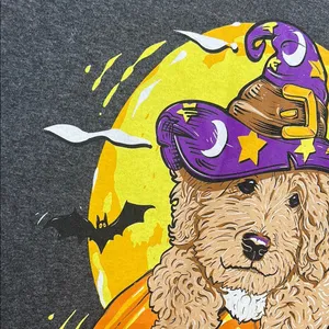 Simply Southern Gray Orange Long Sleeve Tee with Halloween dog hocks pocus M thumbnail 8