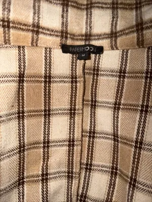 Papermoon Beige Plaid Tie-Waist Trench Coat thumbnail 5