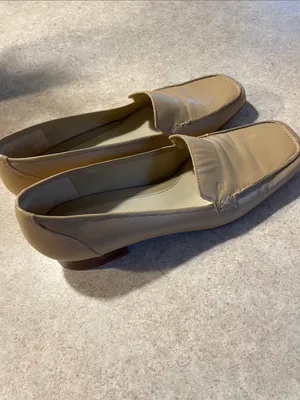 Etienne Aigner Tan Leather Slip-On Loafers thumbnail 9