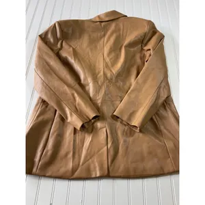 Express Camel Faux Leather Blazer Jacket Plus Size XL NWT Autumn Fall Staple thumbnail 9