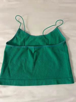 Green Seamless Ribbed Tank Top thumbnail 2
