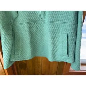 Eddie Bauer‎ Cozy Quilted Quarter Zip Pullover Sweatshirt Women's XL Green thumbnail 4