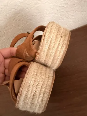 Soludos Womens Como Platform Wedge Sandals Brown suede size 6 preowned thumbnail 5