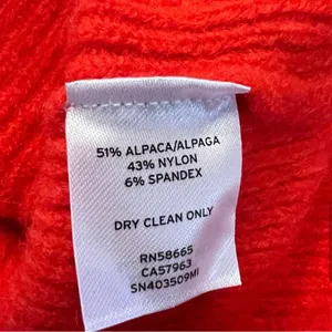 NWT Something Navy Red Alpaca Blend V-neck Puff Sleeve Sweater thumbnail 8