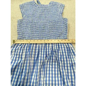 Crown & Ivy Blue Gingham Smocked Midi Dress Sleeveless Womens Size 8 Excellent thumbnail 11