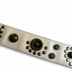 Studded Belt White Western Boho Mixed Metal Belt Floral Concho thumbnail 7