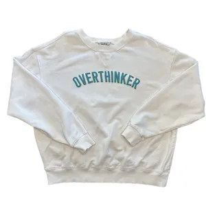 Wildfox Overthinker graphic Relaxed Fit French Terry crewneck funny sweatshirt L thumbnail 5