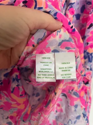 Lilly Pulitzer Hot Pink, Lavender & Coral Floral V-Neck Tunic thumbnail 6