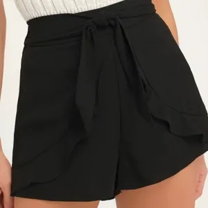 Lulu's On an Adventure Black Ruffle Tie-Front Shorts‎ Size Small thumbnail 1