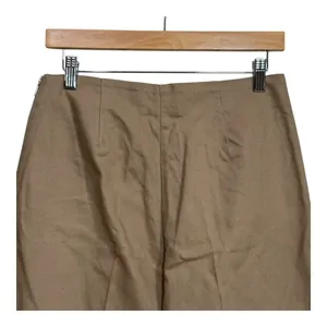 zara wide leg pants‎ khaki cropped size medium thumbnail 4