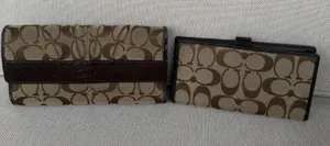 Coach Ashley Signature Jacquard Trifold‎ Wallet W/Checkbook Insert Y2K Vintage thumbnail 1