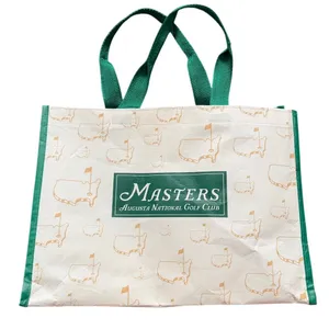 Masters Augusta National Golf Club Cream & Green Logo Print Tote Bag thumbnail 2
