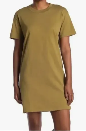 MADEWELL Tee‎ Dress in Olive Green thumbnail 1