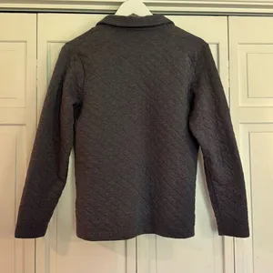 L.L. Bean blue quilted full zip collared sweater size small thumbnail 8