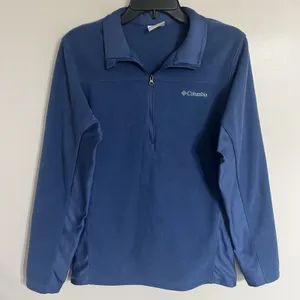 Columbia Women's Fleece Quarter‎ Zip Sweatshirt Size Small Blue Long Sleeve thumbnail 1