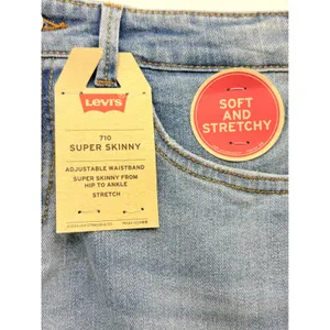 Levi's 710 Super Skinny Girls Size 16 Light Wash Denim Jeans Adjustable‎ NWT thumbnail 9