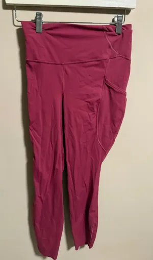 Lululemon Fast and Free High-Rise Tight 25" *Pockets Washed Mauve- Size 6 RARE thumbnail 1
