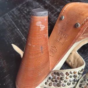 Frye Shoes Joy Studded cream colored heels size 7B thumbnail 7