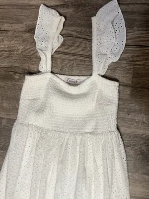 Nanette Nanette Lepore White Eyelet Maxi Dress Size 8 thumbnail 3