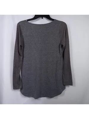 LuLaRoe Lynnae S Gray High Low Long Sleeve Top thumbnail 6