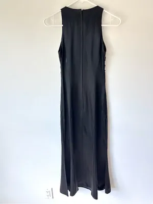 Vintage 1990s Jessica McClintock Gunne Sax Black Satin Formal Evening Gown thumbnail 6