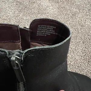 Black Ankle Booties with Side Zipper and Rounded Toe thumbnail 6