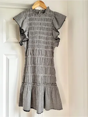 Saylor Aine Gingham Smocked Ruffle Mini Dress thumbnail 4