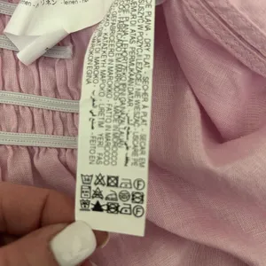 Zara Women Coastal Beachy Linen‎ Button Up Top M Pink Smocked Back Minimalist thumbnail 10